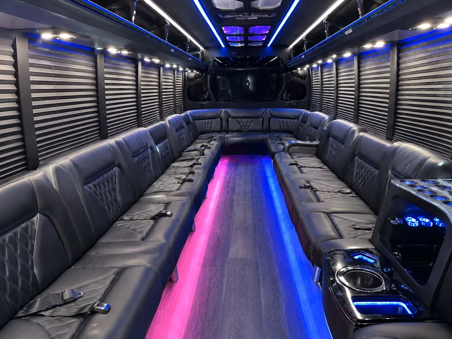 Las Vegas Birthday, Sweet 16, & Quinceañera Transportation party bus interior
