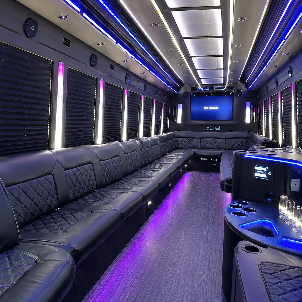Las Vegas Wedding Transportation party bus interior